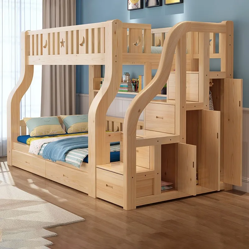 

Full solid wood upper and lower Bunk High and low Two-layer mother and child Multifunctional combination Upp
