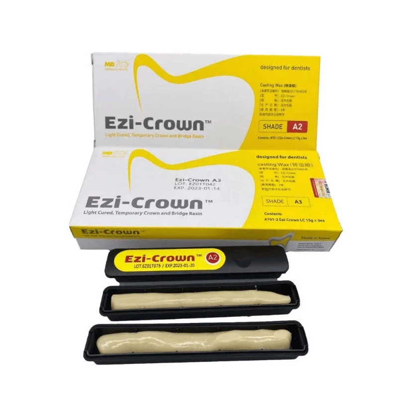 Dental Temporary Crown Material A1/A2/A3 Light Cured Temporary Crown and Bridge Resin Temp Inlay Relining Oral Dental Material