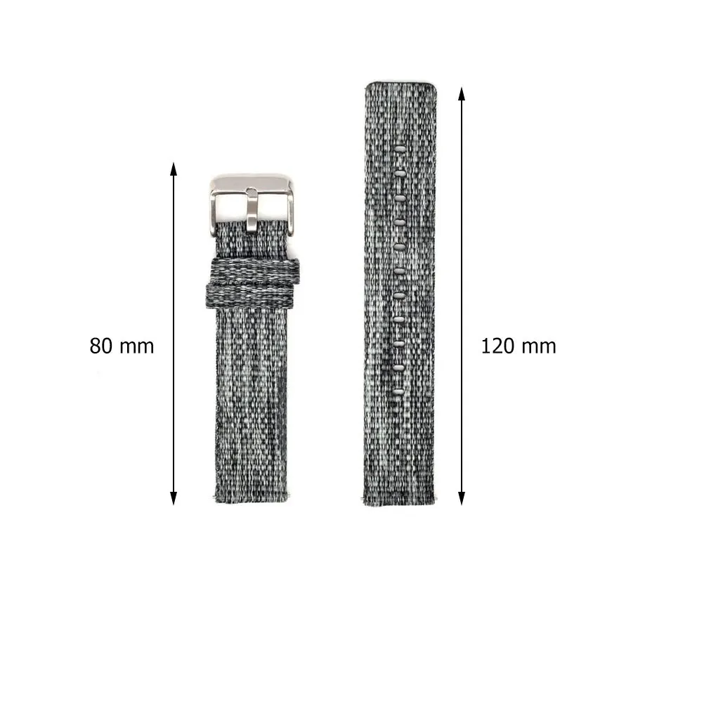 

1pc Canvas Watch Band For Galaxy Watch Black Durable Comfortable Replacement Strap Stylish Unisex Wristband Accessory