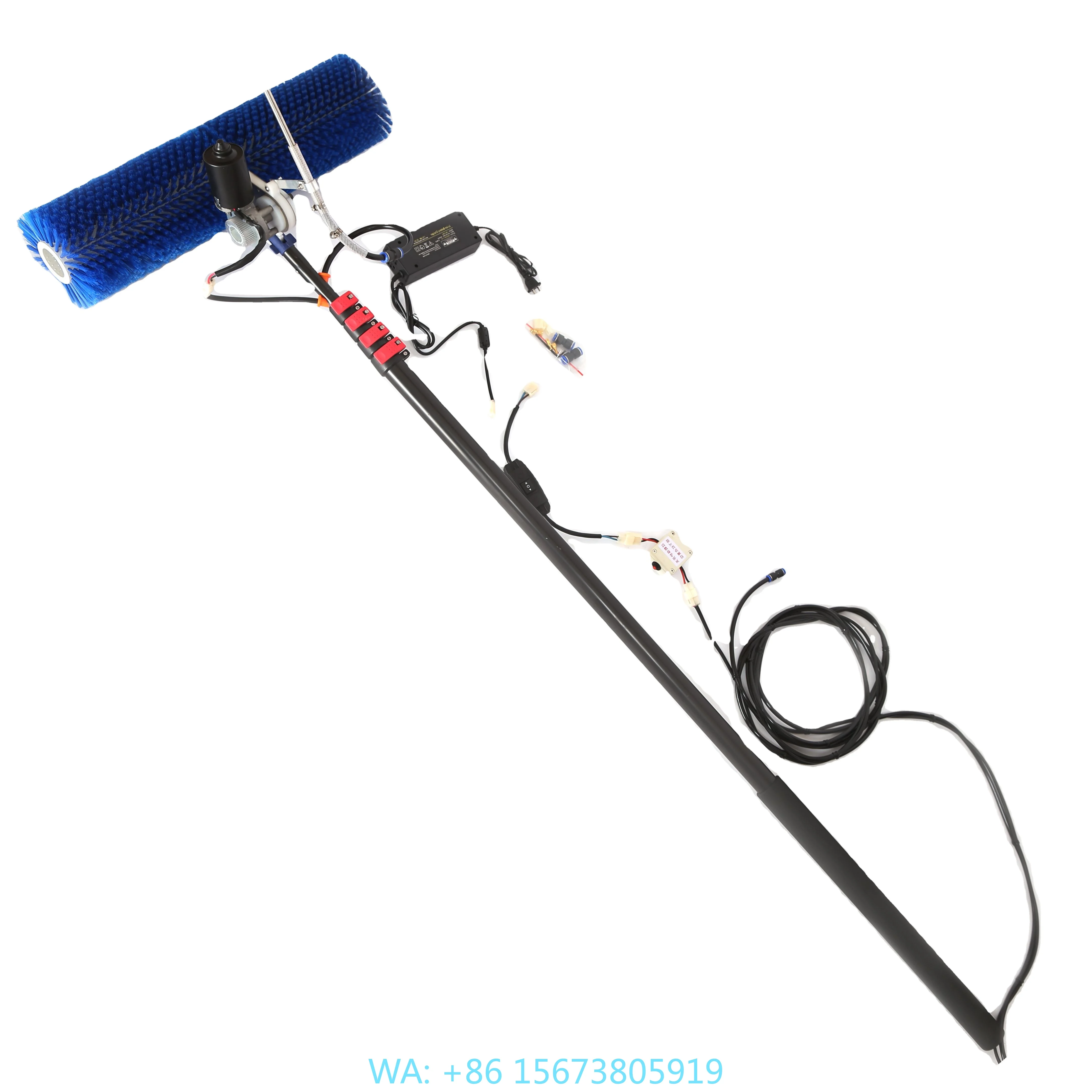 

Extentool 5.5m Photovoltaic Solar Panel Roller Cleaning Rotating Brush Robot With Telescopic Pole