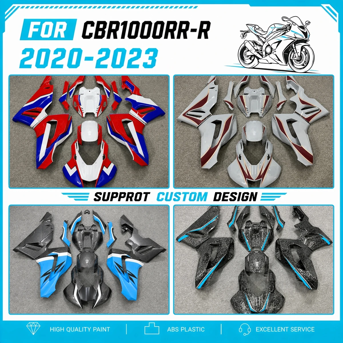 For CBR1000RR-R CBR 1000RR-R 2020-2023 20-23 Custom Paint Fairing Kit Motorcycle Injection Fairings Cover Panels New