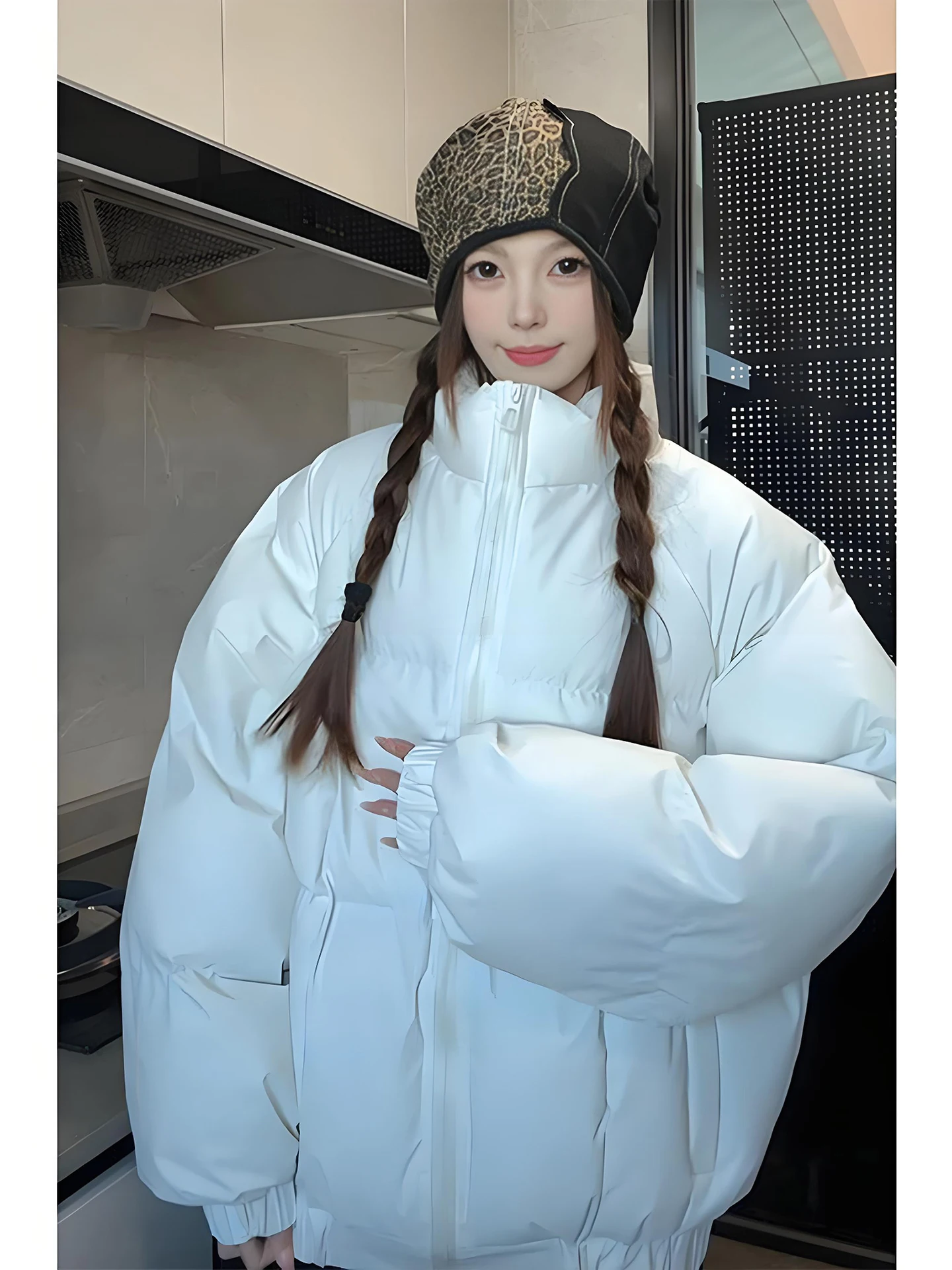 

Thiened Cotton Jaet Men's ort Sle American Casual Winter Warm Stand Collar T-irt Inner Bread ape Outerwear