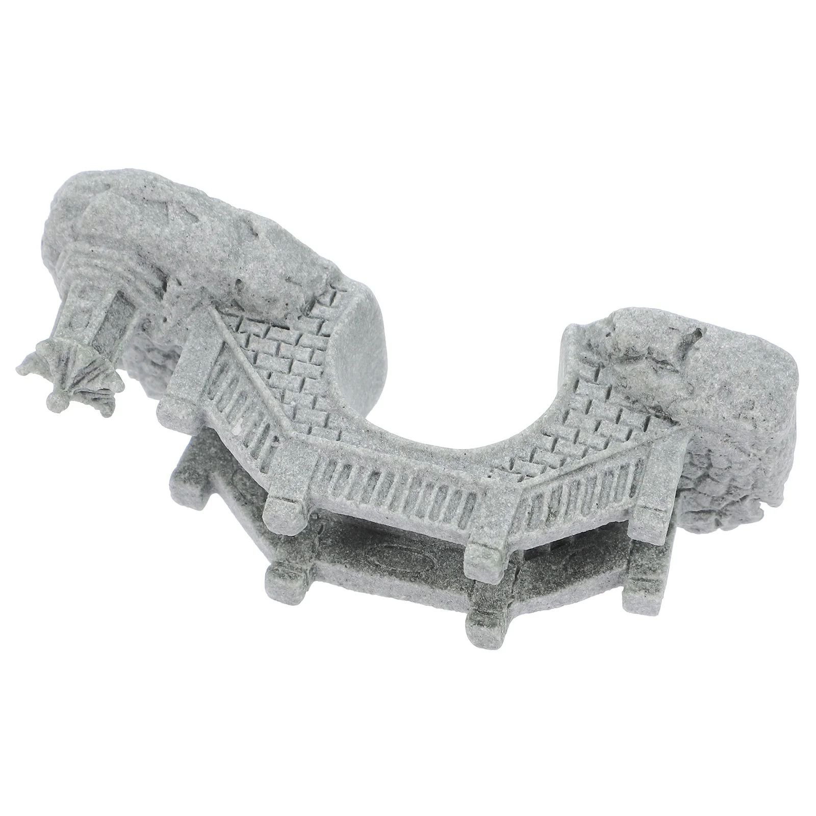 

Stone Pavilion Bridge Ornament Sandstone Craft Mini Garden Decor Aquarium Landscape Japanese Style Micro Scene Desktop Accessory