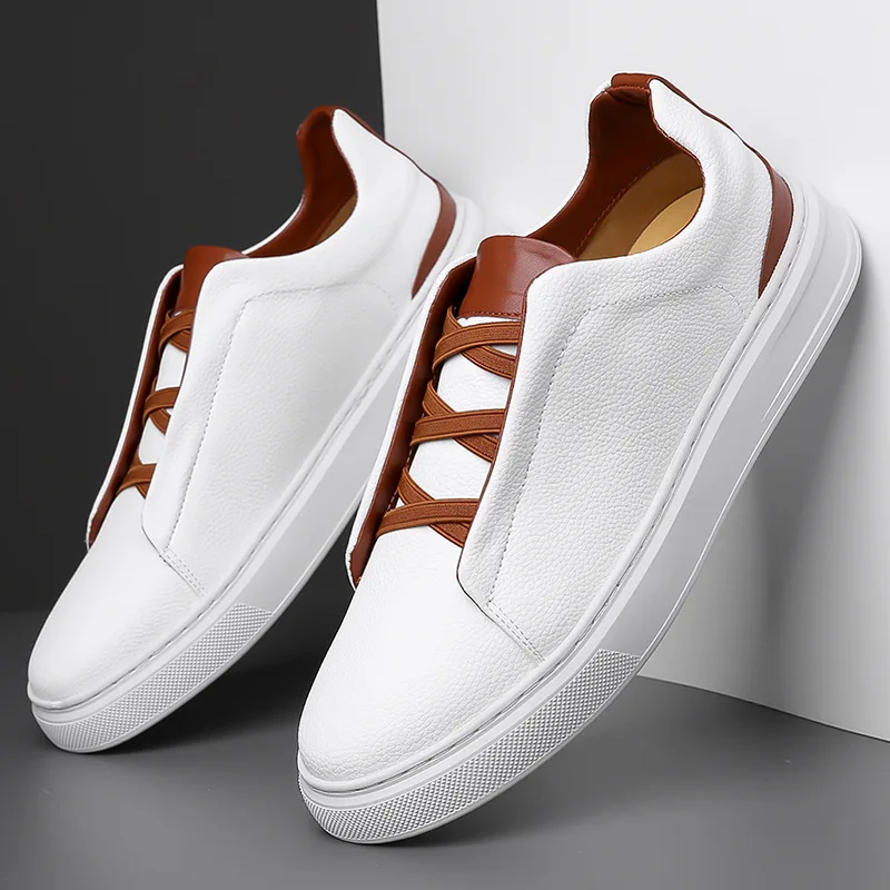 

New Comfortable Board Shoes for Men Non-slip Leather Shoes Loafers Men's Outdoor Driving Flats Sneakers Men Casual Shoes Man2025