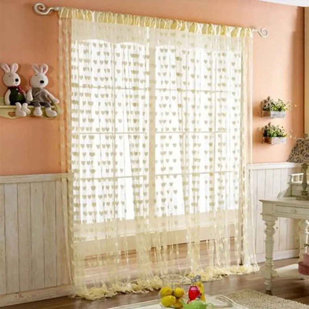 String Home Drapes Heart Loving High Quality Pattern Curtain Window Tassel