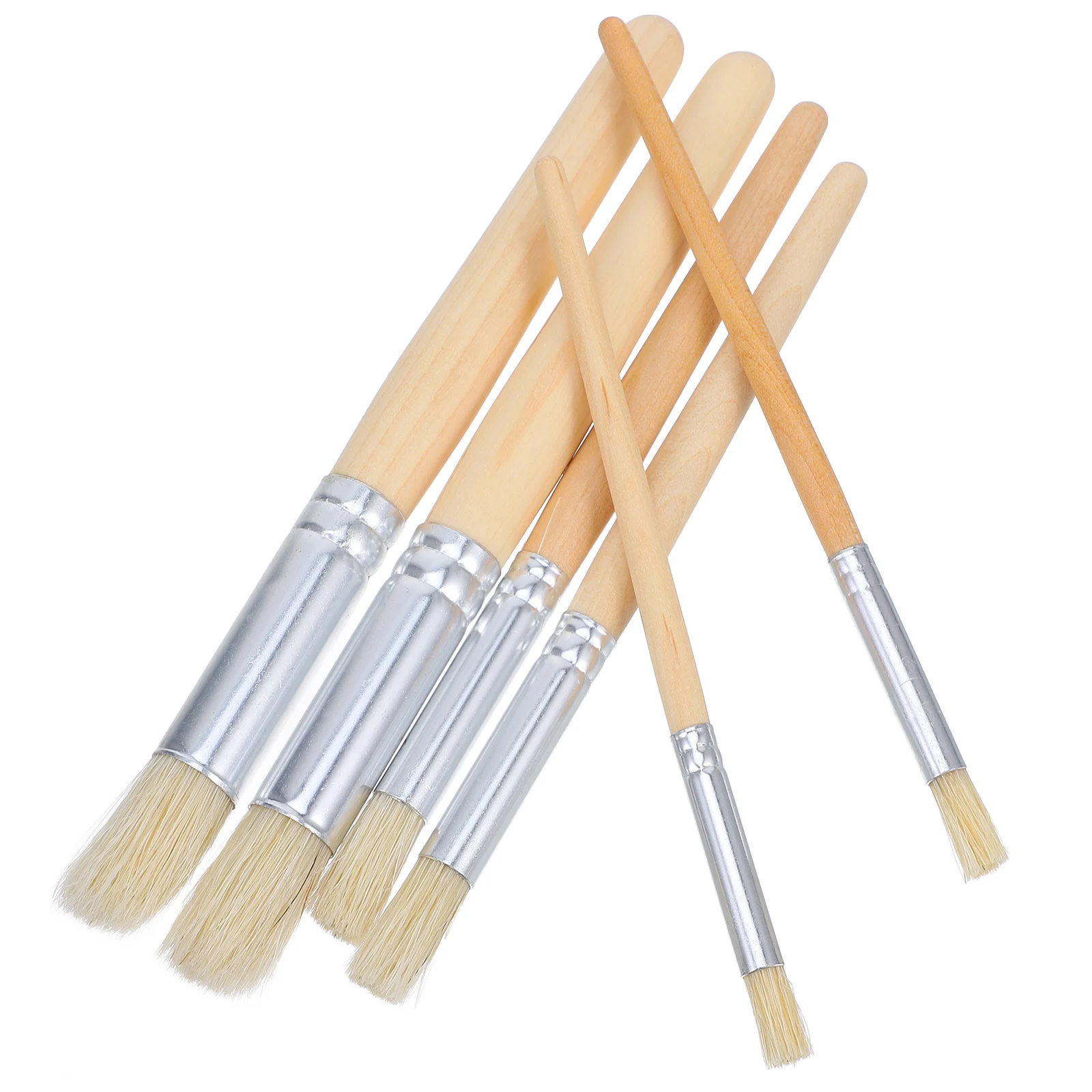 

12pcs Pig Bristle Brushes Set Round Head Wooden H Stencil Paint Brushes Acrylic Oil Painting Art Supplies Student