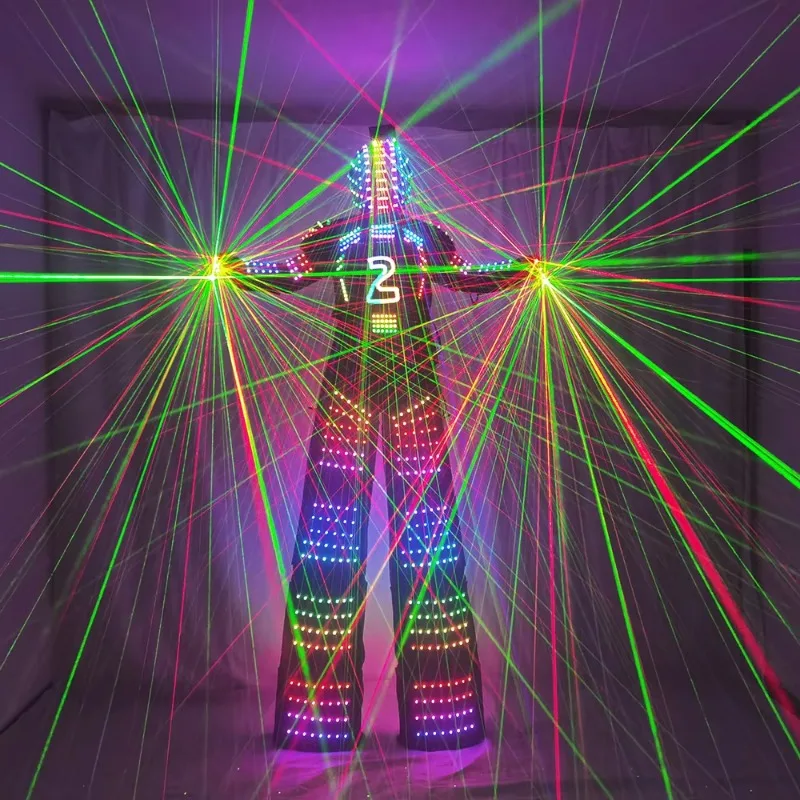 Adult LED Stilts Walker Kryoman LED Light Robot Costume Ballroom Performance Wear for Events and Clothing Shows