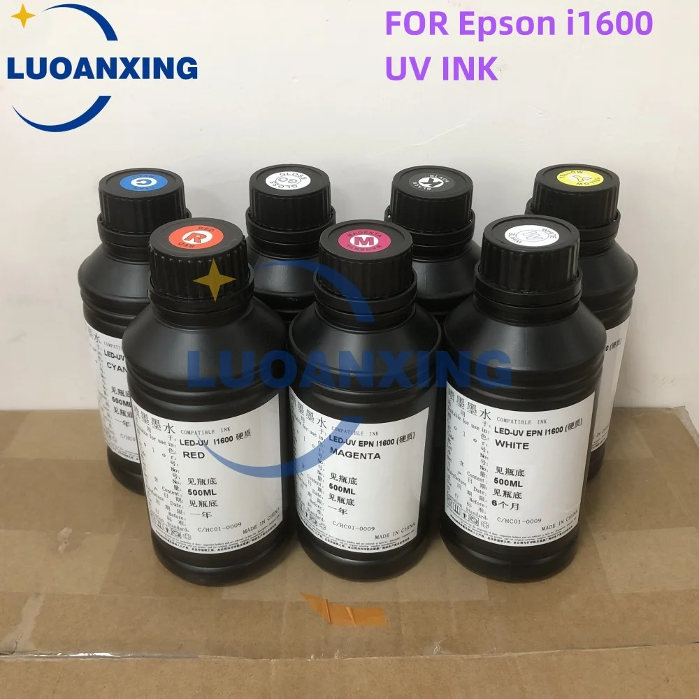 500ml Universal Premium Inkjet Ink For Epson i1600 printhead uv flat Printer ink on PVC and Glass Sheet UV DTF INK