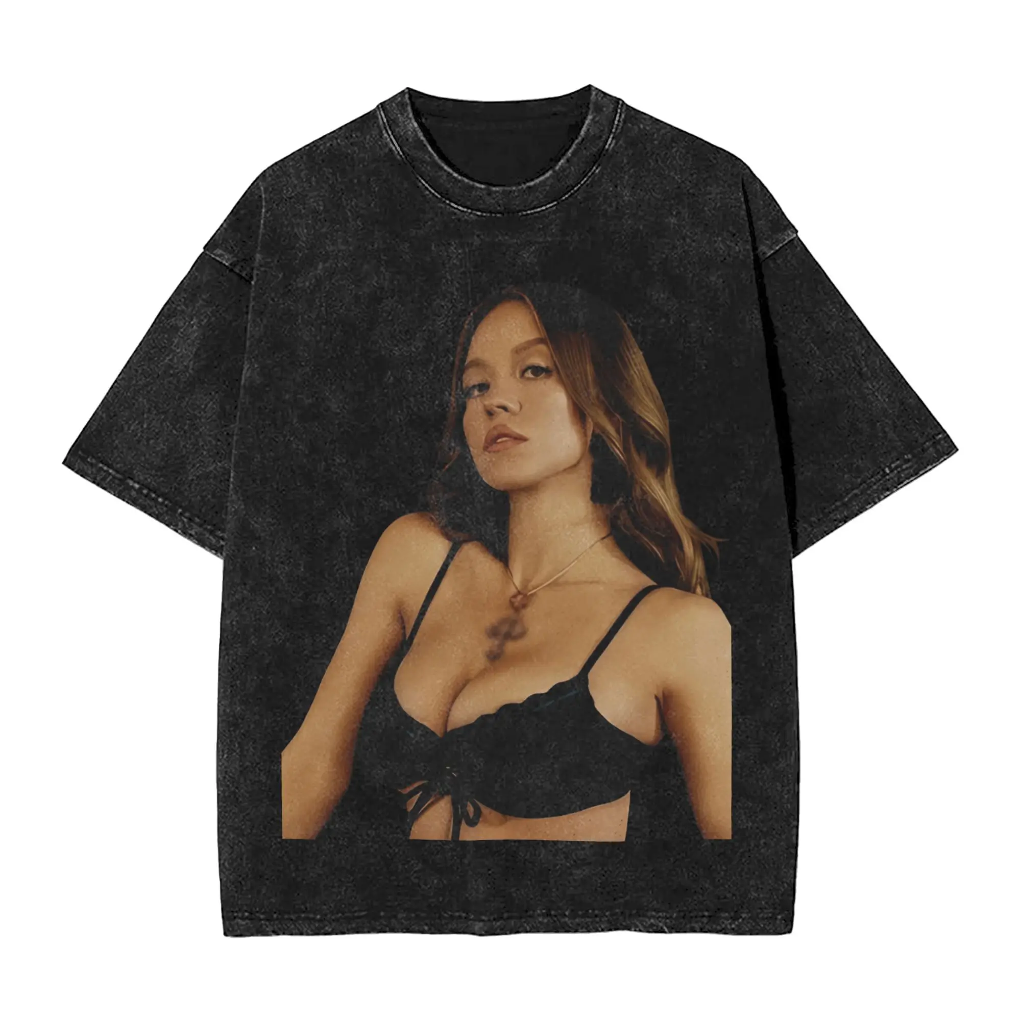 Men Sydney Sweeney T Shirts   Fashion  Top Tees Summer Vintage Short Sleeve T-Shirt O Neck Hippie Custom DIY Tshirt Wholesale