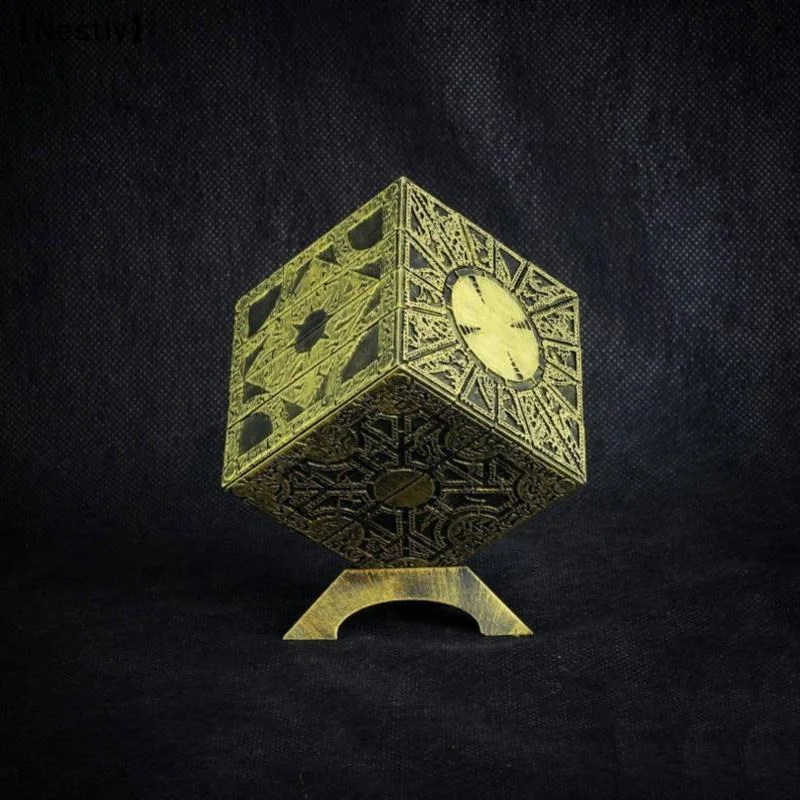 1:1 Hellraiser Puzzle Box Moveable Lament Horror Terror Figures Film Serie Hellraiser Cube Fully Pinhead Prop Figurine Toy〔Nest〕