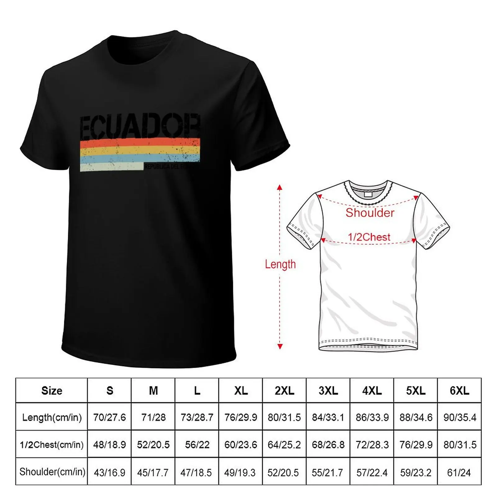 Ecuador Retro Vintage Stripes In Local Language T-Shirt man t shirts high quality luxury brand T-Shirt