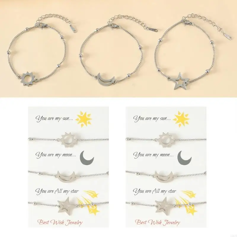 40GB for Sun Moon Star Friendship Matching Bracelets Distance Relationship Bracelets for Friends Him Her Mother Daughter Gift