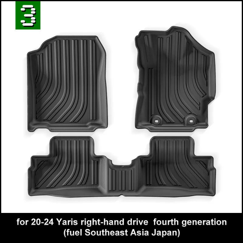 

Car Trunk Mat For TOYOTA Yaris 2020-2024 TPE Car Floor Mats All Weather Rear Trunk Pad Cargo Liner Anti Dirty Pads Accessories