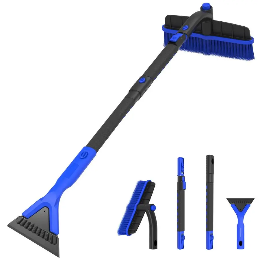 

Скребки для льда для лобового стекла автомобиля, щетка для снега и скребок для льда 2 в 1, выдвижная щетка для снега для лобового стекла автомобиля с пеной