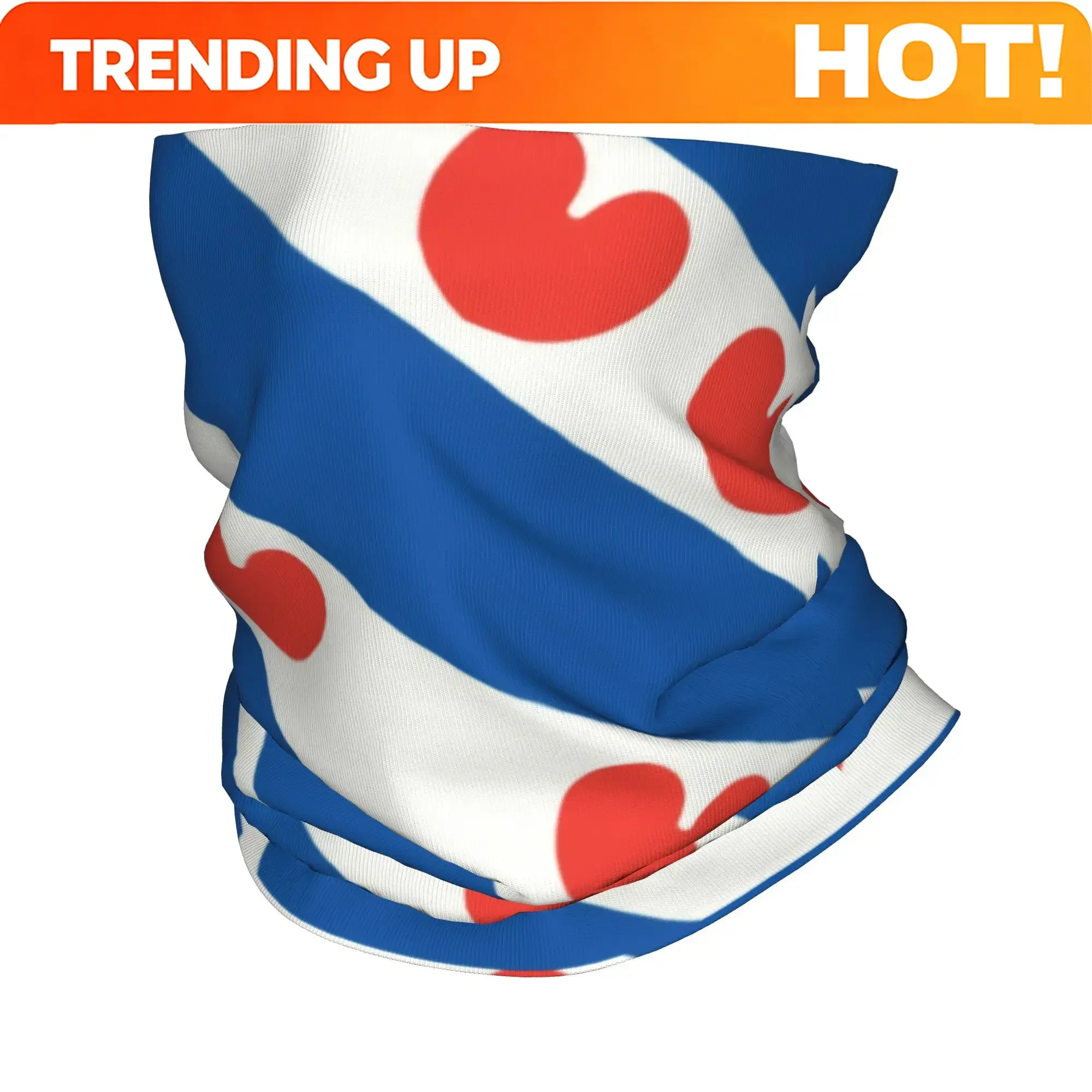 Customization Friesland Flag Bandana Neck Gaiter For Ski Cycling Women Men Wrap Scarf Netherlands Holland Headband Warmer