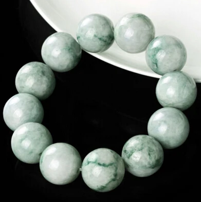 

Chinese 100% A Grade Natural Emerald Women Men's Buddha Bead String Jade Bracelet 16MM