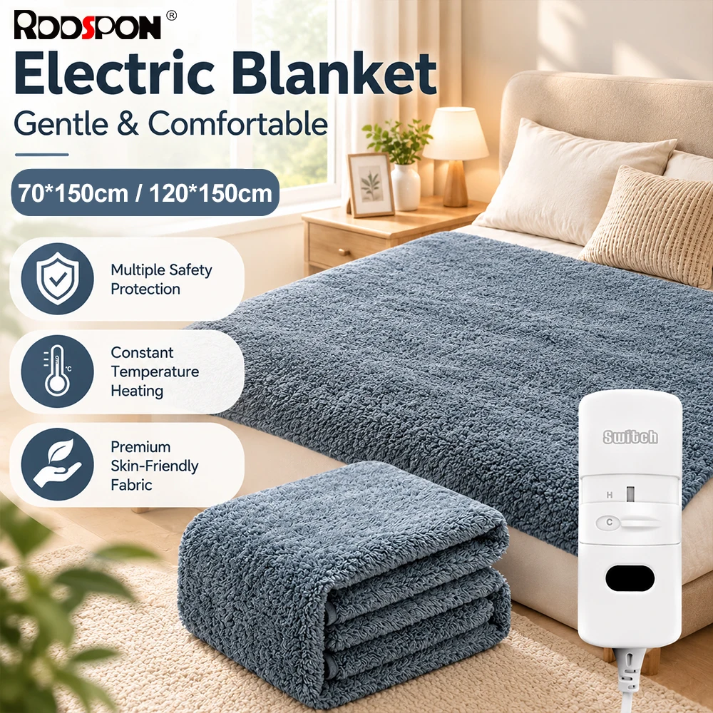 220V EU Plush Electric Blanket Thicker Heaters Home Bed Sheet Thermal Mat Heating Blanket Mattress Winter Thermostat Warmer Pads