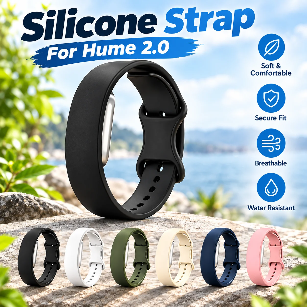 Soft Silicone Strap For Hume 2.0 Smart Band Replacement Wristband Breathable Sport Bracelet Fitness Belt Watch Accessories