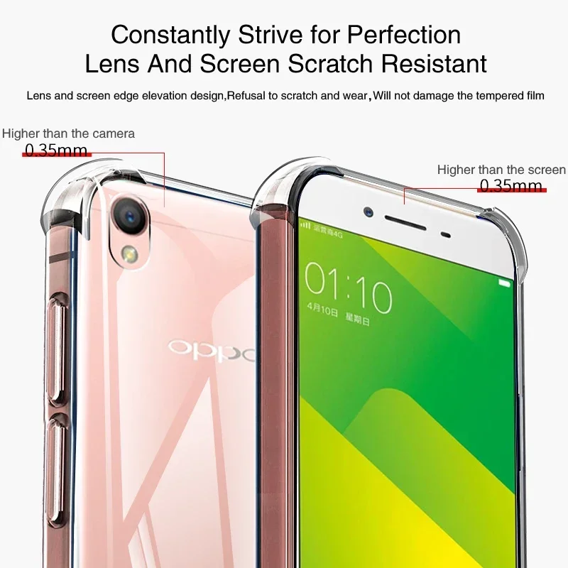 Thickened Air Bag Phone Cases for OPPOA37 OPPO A37 Anti Drop Shockproof Soft Light Fall Prevention Silicone Corners Bumper Cover