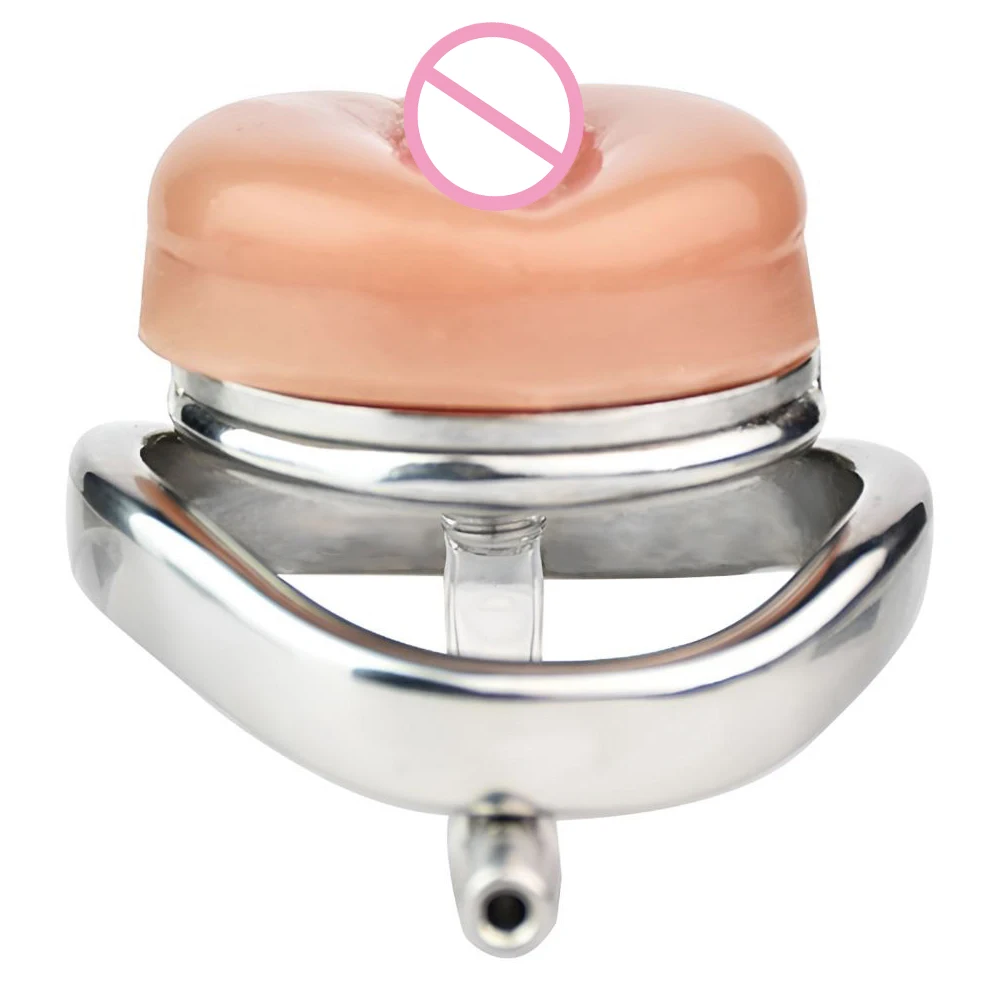 FRRK Stainless Steel Chastity Cage with Detachable Silicone Pussy Urethral Plug Penis Lock Cock Rings Adults Sex Toys Shop 정조대