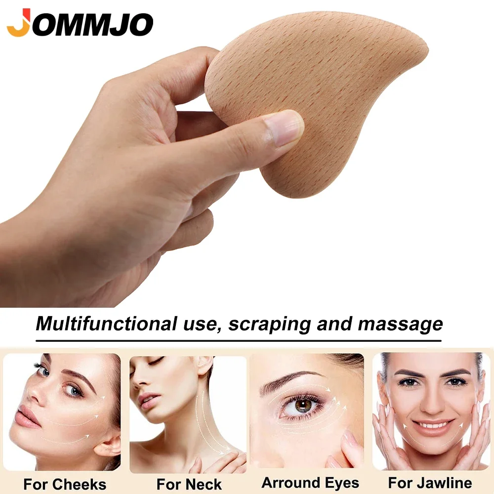 1Pcs Wooden GuaSha Scraping Massage Tool GuaSha Board, Facial Body Care, Relaxing Soft Tissue Tools - Reduce Head,Neck,Back Pain