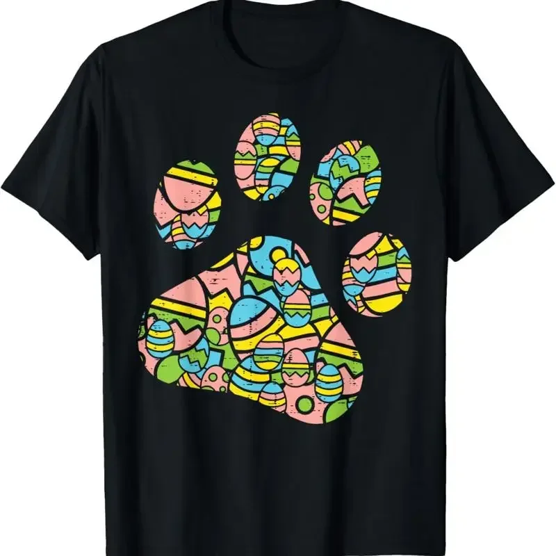 Paw Print Easter Eggs Cute Animal Pet Dog Cat Lover Owner T Shirt