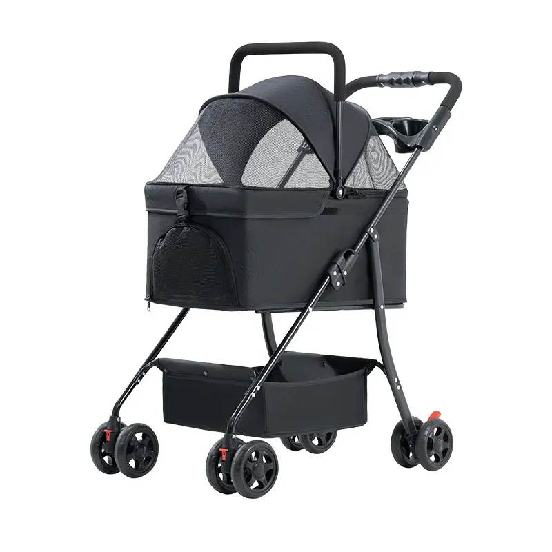 Multifunctional Detachable Foldable Pet Stroller Lightweight Portable Travel Cart for Small Dogs Cats Outdoor Walking