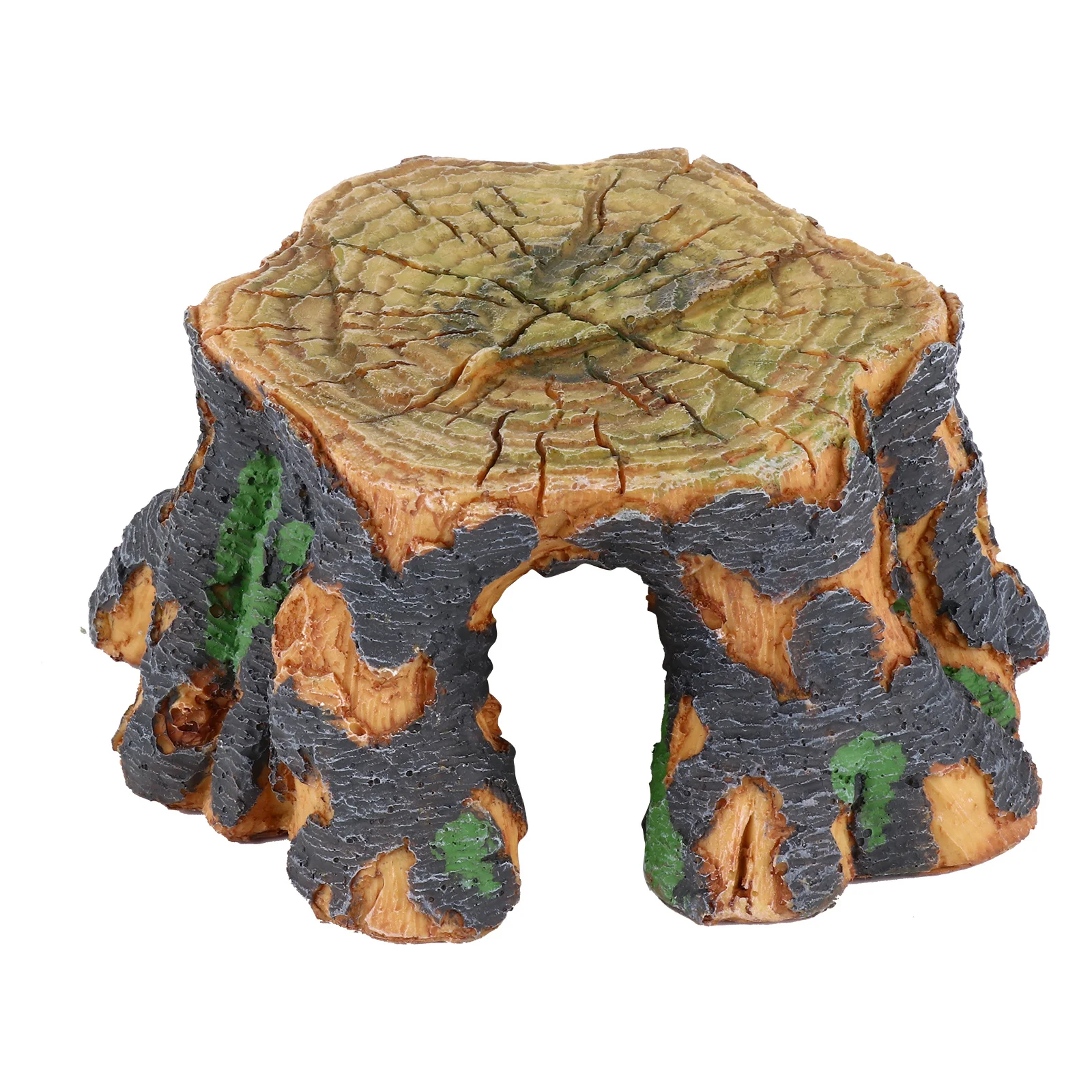 

Resin Reptile Hideout Unique Tree Stump Design Durable Shelter Small Pet Habitat Turtle Lizard Spider Cave Reptile Hideout
