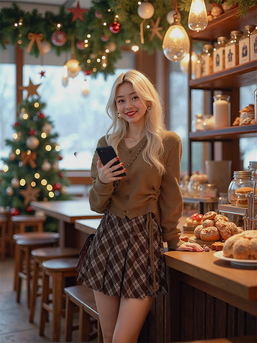 Plaid Empire Preppy Style Skirts For Woman Women Clothes Spring Flare Festival Ethereal Teengirl Light Flowing Ruffled Pleated