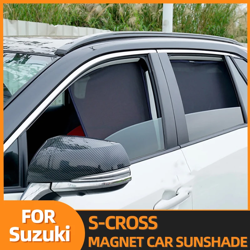 For Suzuki S-CROSS S CROSS Magnetic Car Sunshade Front Windshield Mesh Curtain Rear Side Window Sun Shade