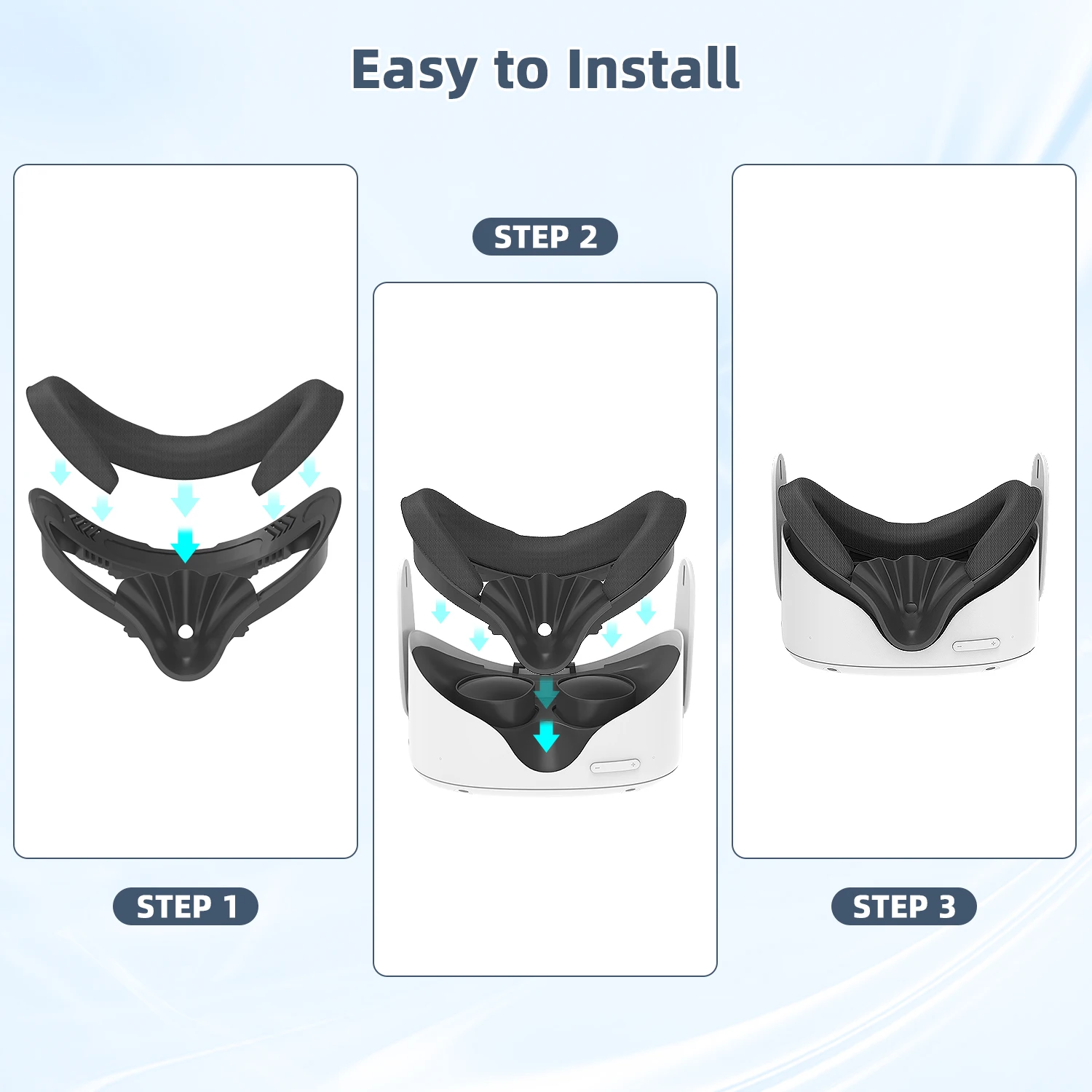 Colohas Foam Replacement Widen 3D Shaped Facial Interface Bracket Accessories for Oculus Quest 2 Breathable Sweat Guard Face Pad