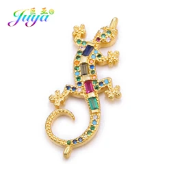 Juya DIY złącza dostaw cyrkonia Charms Shell perły złącza akcesoria dla kobiet kolczyki bransoletka Making