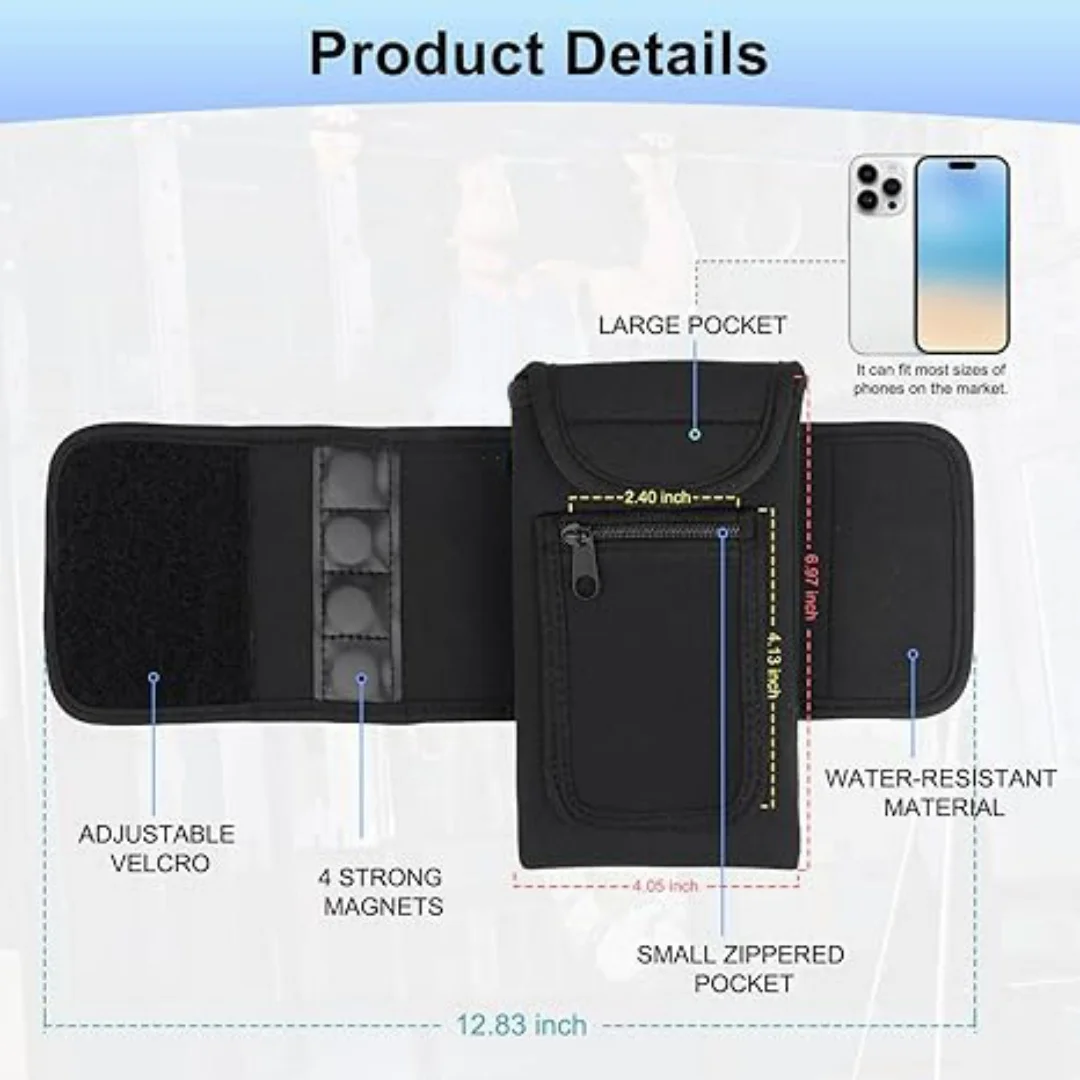 Magnetic Gym Water Bottle Bag Holder Built-in Magnet Easy Attachment to Metal Surface Magnetic Bottle Sleeve Pouch