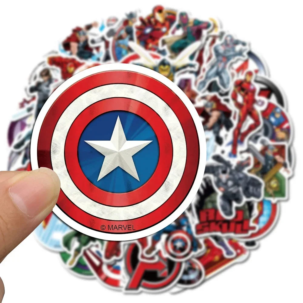 50pcs Disney Marvel Stickers Anime Decal Skateboard Laptop Motorcycle Guitar Cute Cartoon Sticker Pack Kids Toy Birthday Gifts