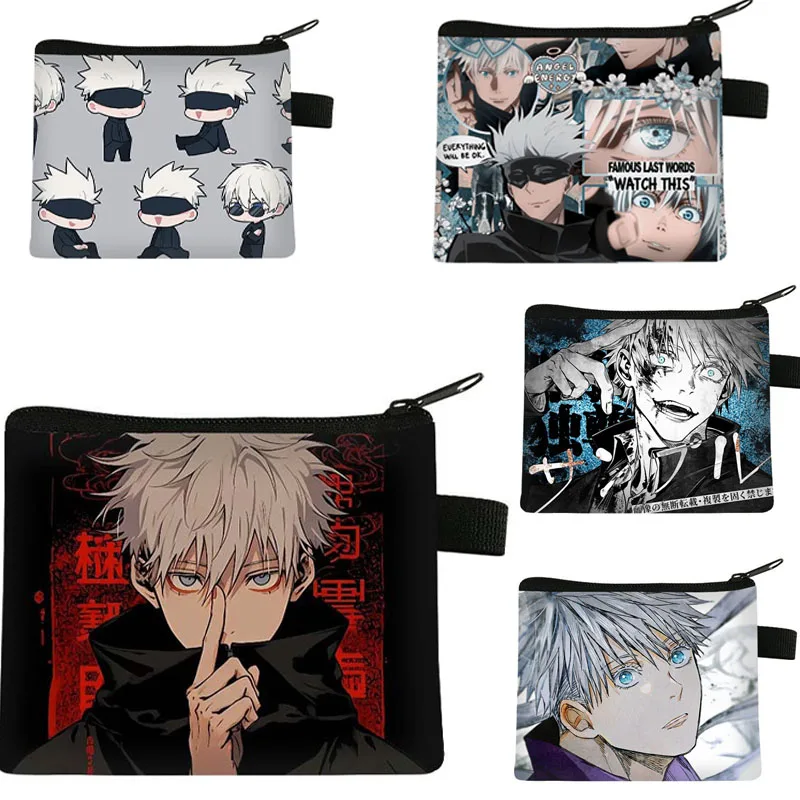 

Jujutsu Kaisen Gojo Satoru Wallet Short Men's Purse Anime Peripheral Cartoon Character Printed Fashion Coin Purse Card Case