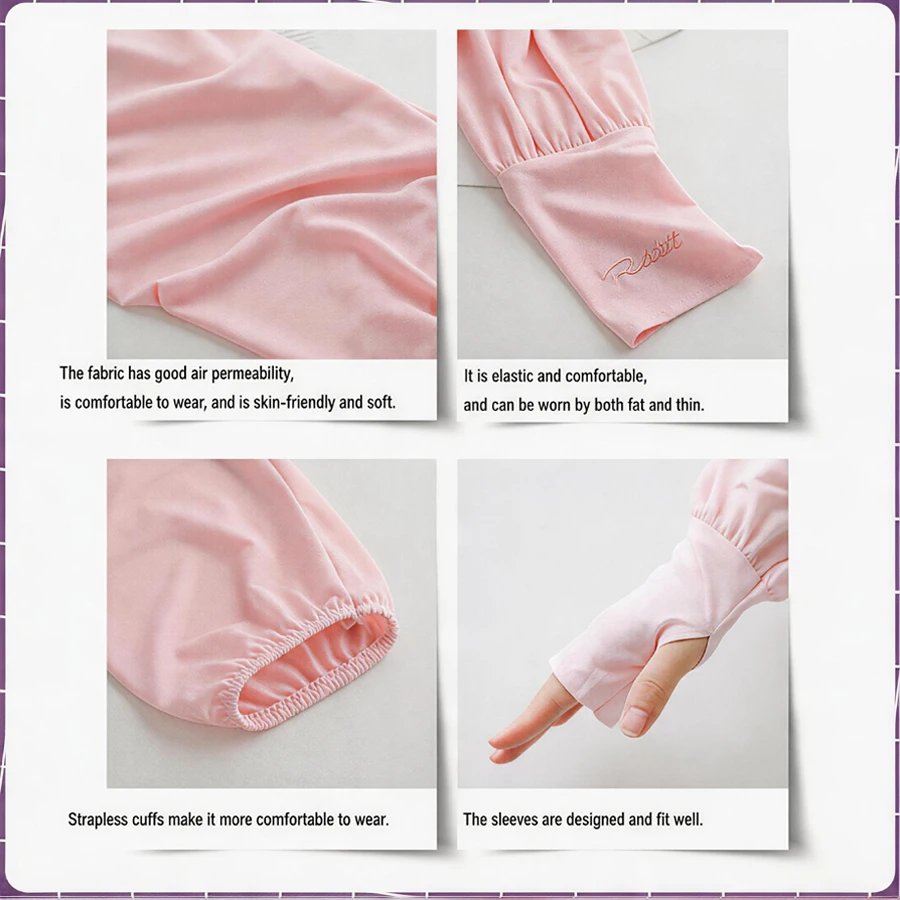 Women's Summer Cooling & Breathable Arm Sleeves – Loose, High-Stretch Outdoor Sports Arm Guards – Fashion Apparel Accessories view 6