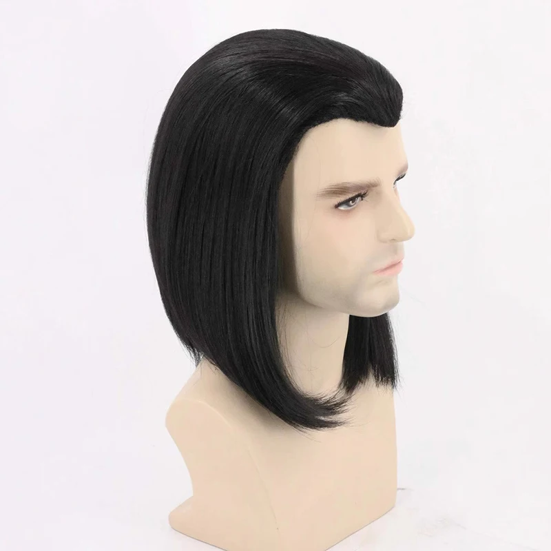 Feest Cosplay Pruik Naar binnen Krul Kort haar Podium Sitcom Kleding Match Widow's Peak Bob Kapsel Bar Hoofddeksels Schouderlengte haar