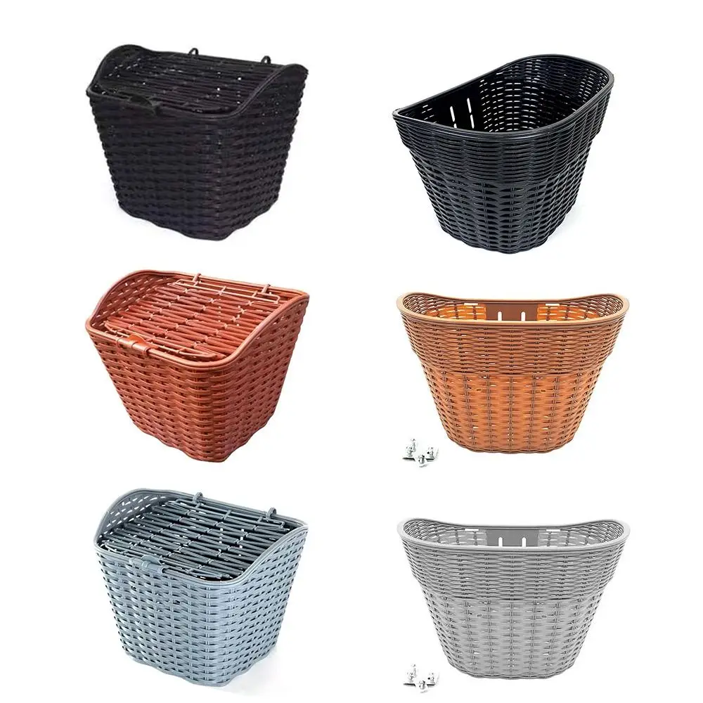 New Plastic Electric Bike Basket Rainproof Waterproof D-shaped Baskets 3 Colors 2 Styles Bicycle Wicker Cycling Accessories