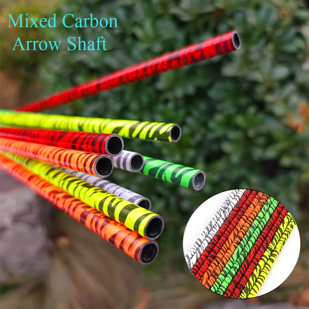 

30 Inch Carbon Arrow Shafts SP 500 ID 6.2mm OD 7.8mm Mixed Carbon Rod Bow Archery Shooting Hunting Target Training 6/12pcs