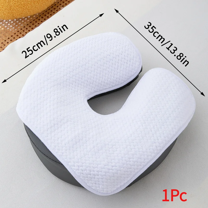 1Pc Coral Fleece Head Pad Towels U-Shaped Facial Pillow Cover Thickened Headrest Cushion Facial Care Beauty SPA Massage Supplies