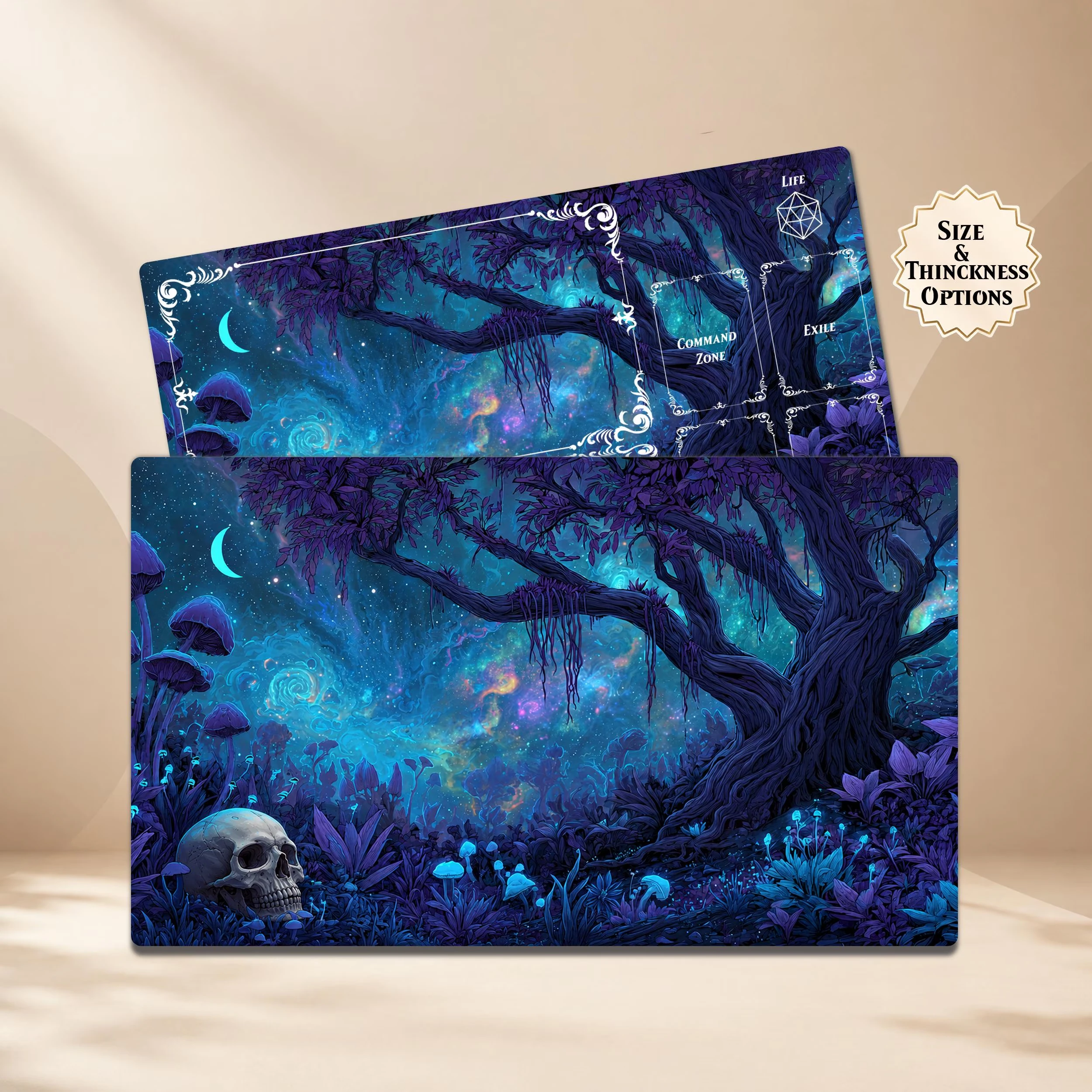 Playmat Skull Mushroom Optional Zones Mousepad Fantasy Forest Pc Accessories Gamer Mouse Pad 24x14 Office Decor Gaming Stuff