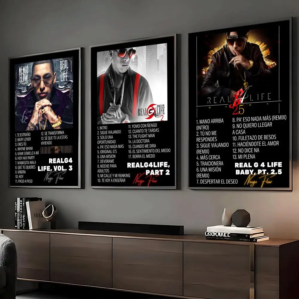 Rapper Album N-Nengo Flow Poster Self-Adhesive Wall Sticker Mural Art Print for Bedroom Living Room Hallway Home Decor Gift