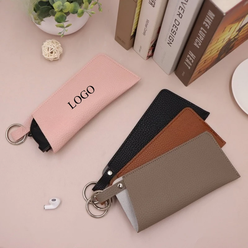 High End Retro Lychee Pu Leather Glasses Case Custom LOGO Laser Engraved Personalized Sunglasses Glasses Bag for Men and Women