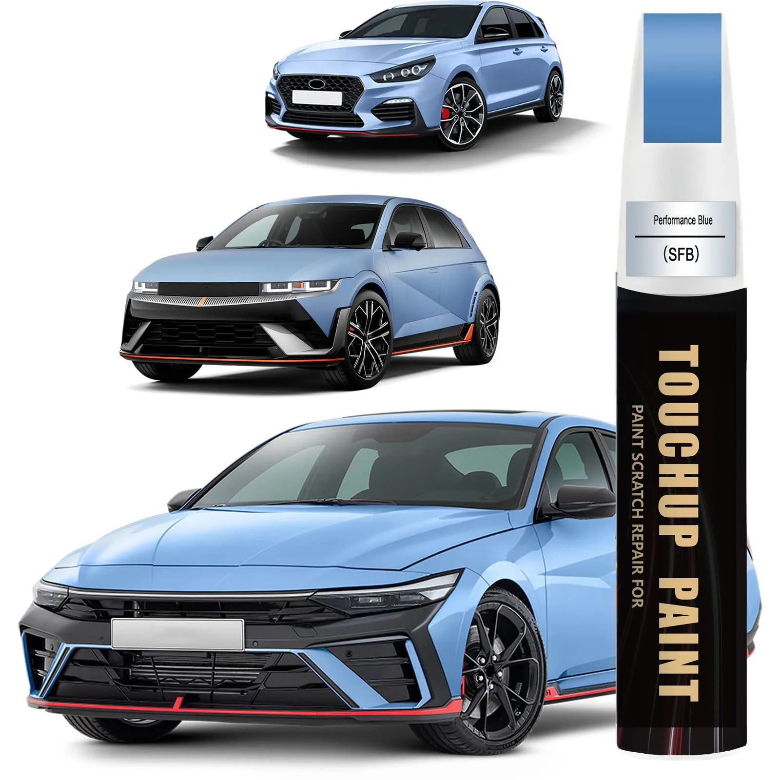 Car Touch up Paint(SFB Performance Blue) Compatible with Hyundai, Car Paint Pen Scratch Repair Two-In-One Touch Up Paint