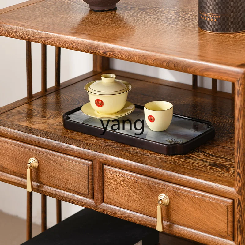 LMM chicken wing wood dining side cabinet new Chinese all solid wood living room Chinese storage tea side cabinet