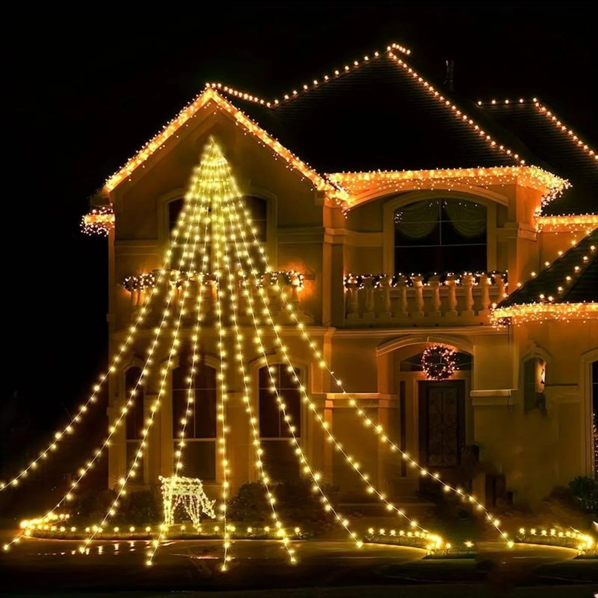 1PC 180LED Waterfall Tree Fairy Light USB Plug 8 Modes Window Curtain Icicle Light For Christmas Tree Holiday Party Decorations