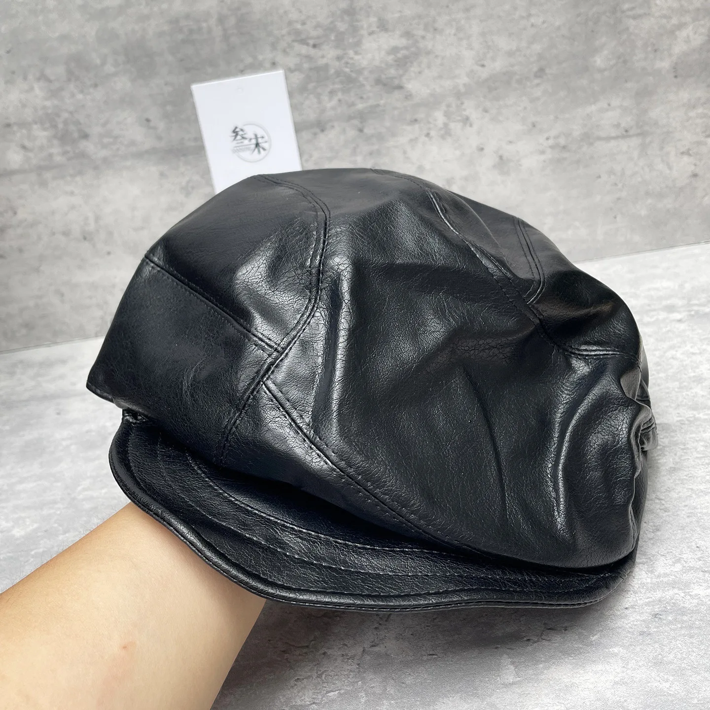 قبعة المرأة بولي Leather الجلود مثمنة موزع الصحف قبعة الرسام ملحق لربيع الخريف في الهواء الطلق عطلة عادية