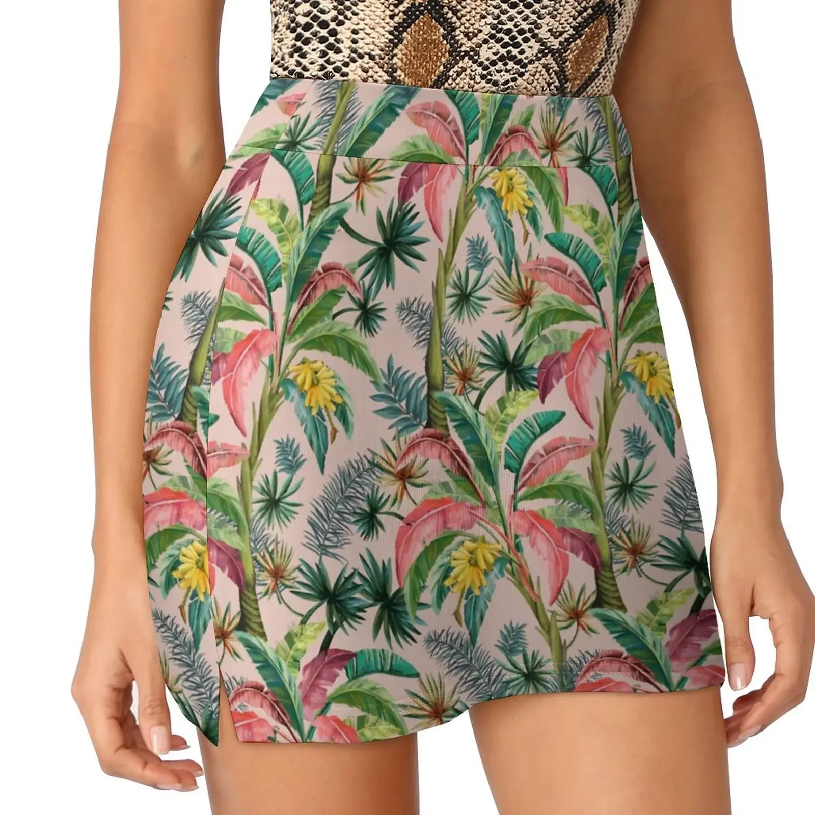 Banana Tropical Palm life Mini Skirt kawaii skirt Women's dress