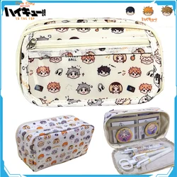 Haikyuu!! Pencil Case Learn Office Storage Student Stationery Bags Children's Paintbrush Case Anime Peripherals Holiday Gifts