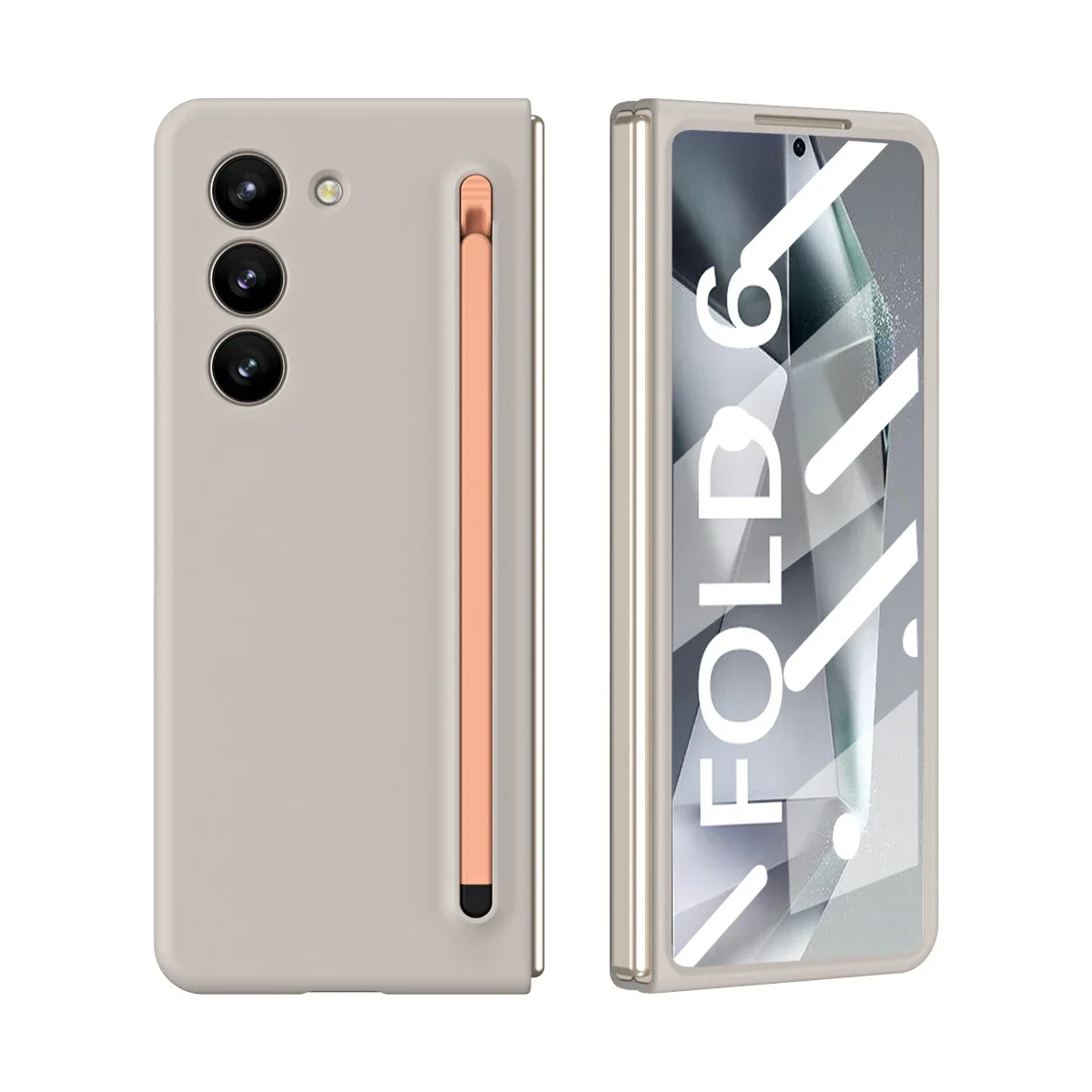 

For Samsung Galaxy Z Fold 6 5 4 3 Case Skin-Friendly Matte With Elastic Touch Pen Optional Tempered Film Shockproof Hard Cover